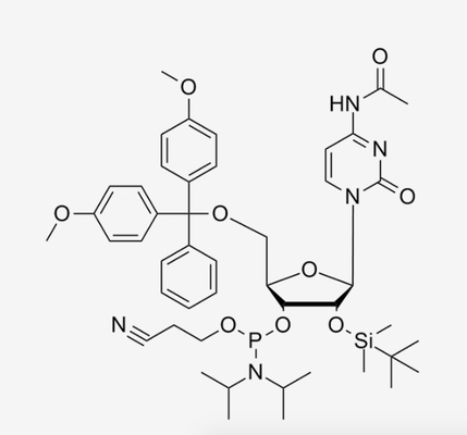 কাস্টম -2'-O-TBDMS-C(Ac)-CE-Fosphoramidite RNA Oligonucleotides Oligos C47H64N5O9PSi CAS 121058-88-6
